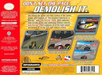 Indy Racing 2000 (USA) box cover back